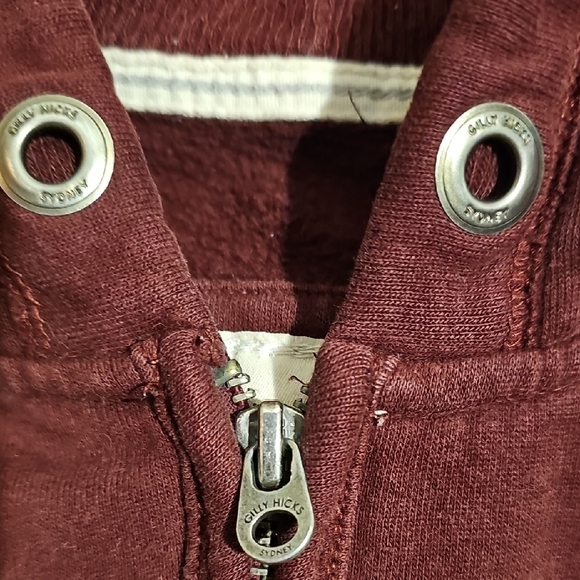 Gilly Hicks Maroon Full Zip Fleece Lined Hoodie Size Medium - Picture 5 of 6